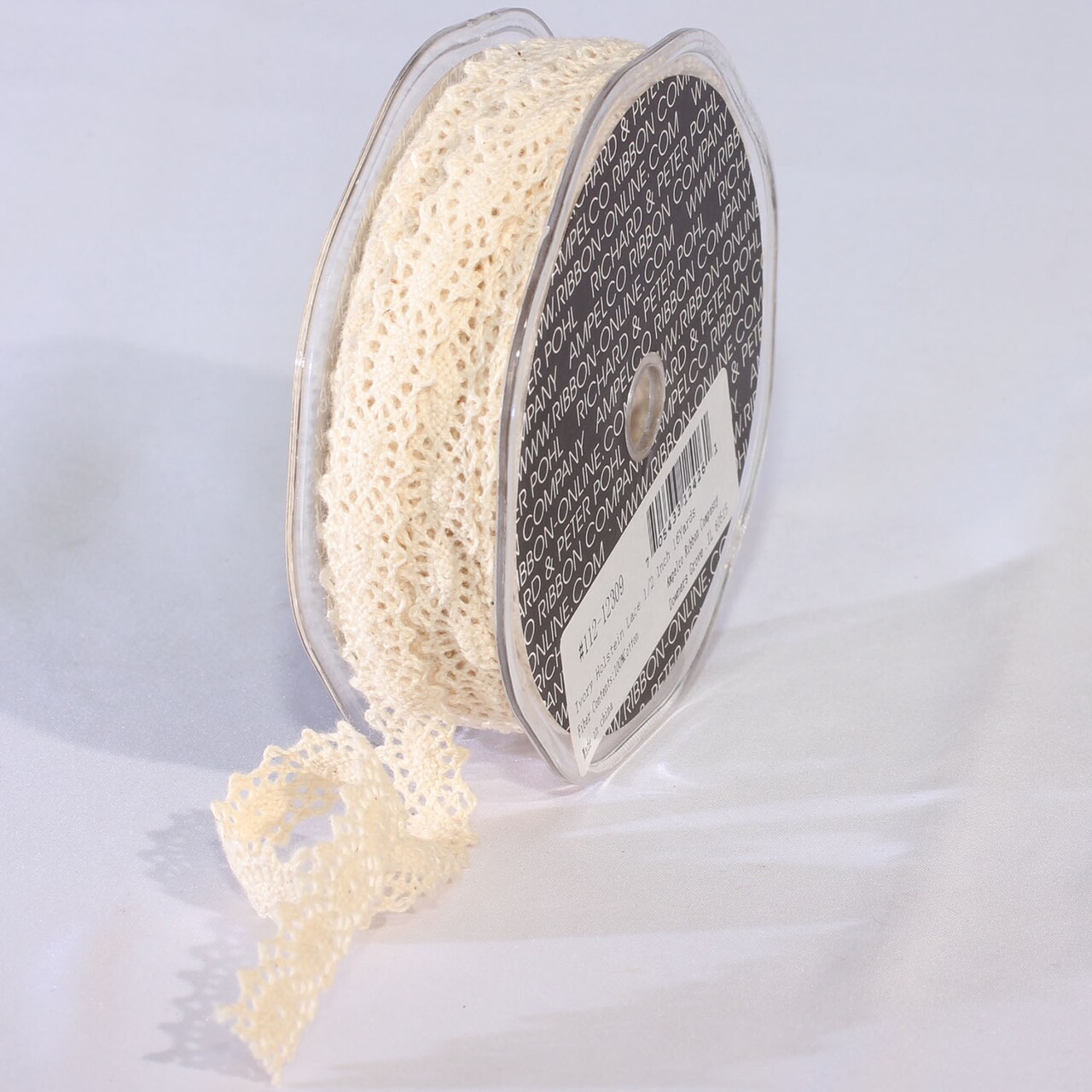 The Ribbon People Ivory Contemporary Lace Craft Ribbon 0.5" x 64 Yards